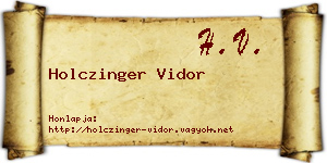 Holczinger Vidor névjegykártya